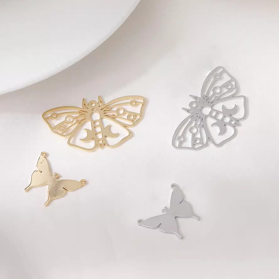 Butterfly Pendant Necklace - 6 шт., 14 К позолоченный лист,