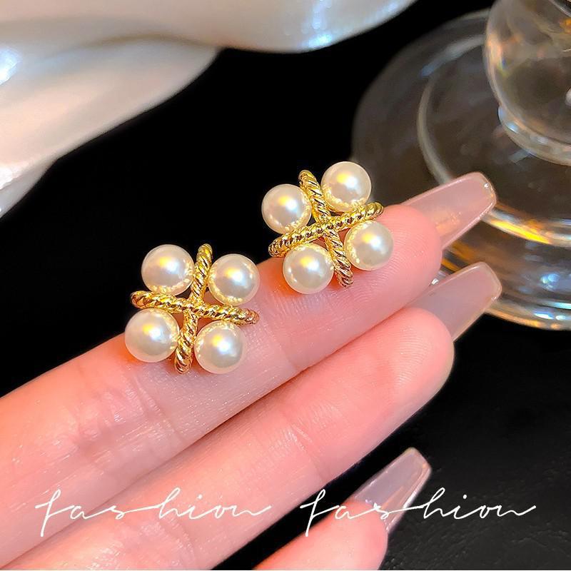 Pearl Stud Earrings - Серьги-гвоздики из серебра 925 пробы с