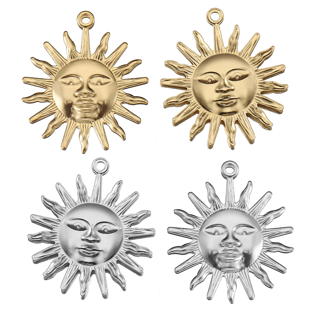 Moon Star Earrings - 5 шт. подвесок-солнечных дисков из нержавеющей