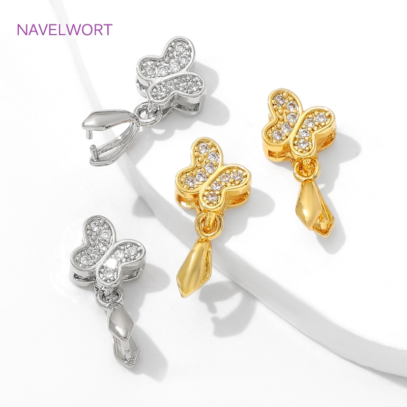 Butterfly Pendant Necklace - бейлы для бижутерии Латунные зажимы с