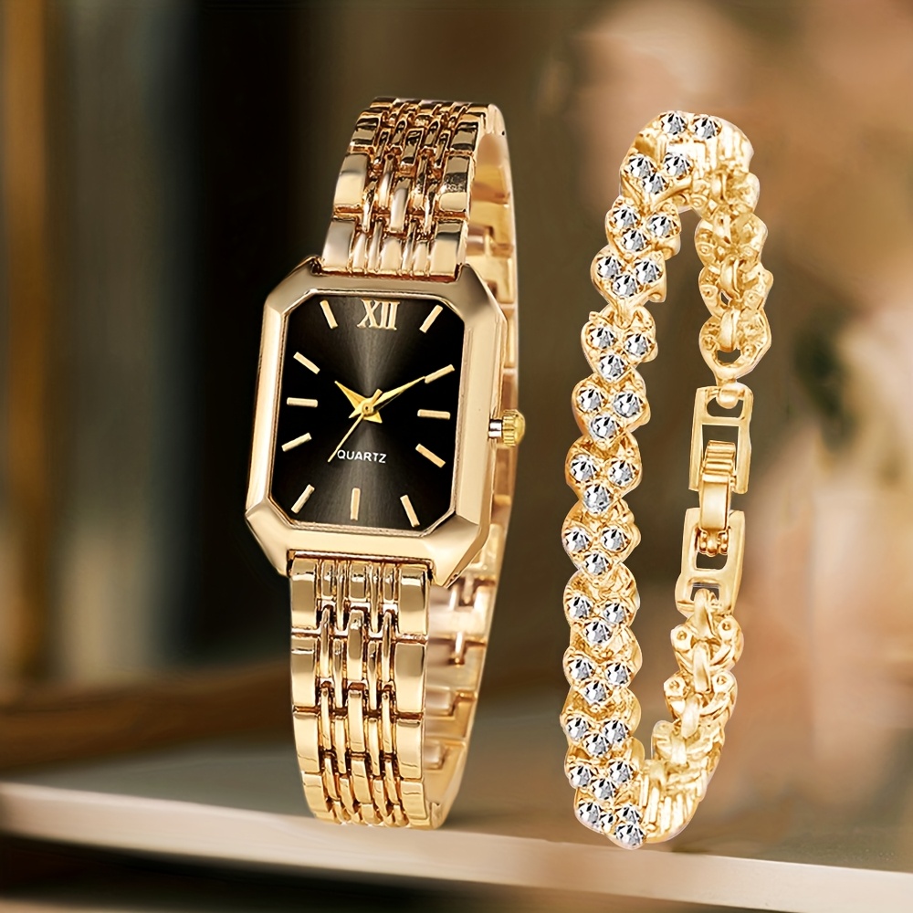 2 шт. Модные прямоугольные жен – обзор и цена Jewelry Watches For Women