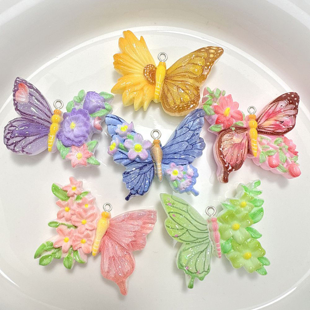 10 шт. новый кулон из смолы с  – обзор и цена Butterfly Pendant Necklace