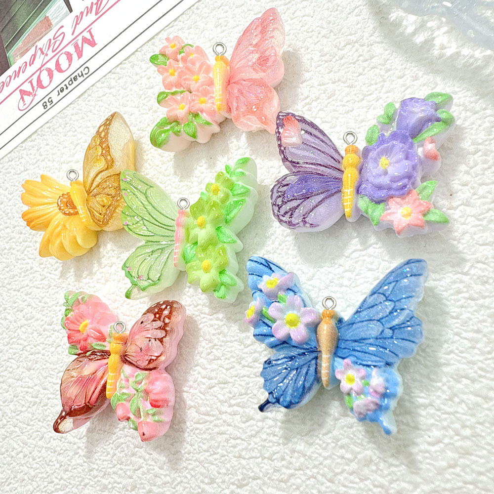 10 шт. новый кулон из смолы с  – обзор и цена Butterfly Pendant Necklace