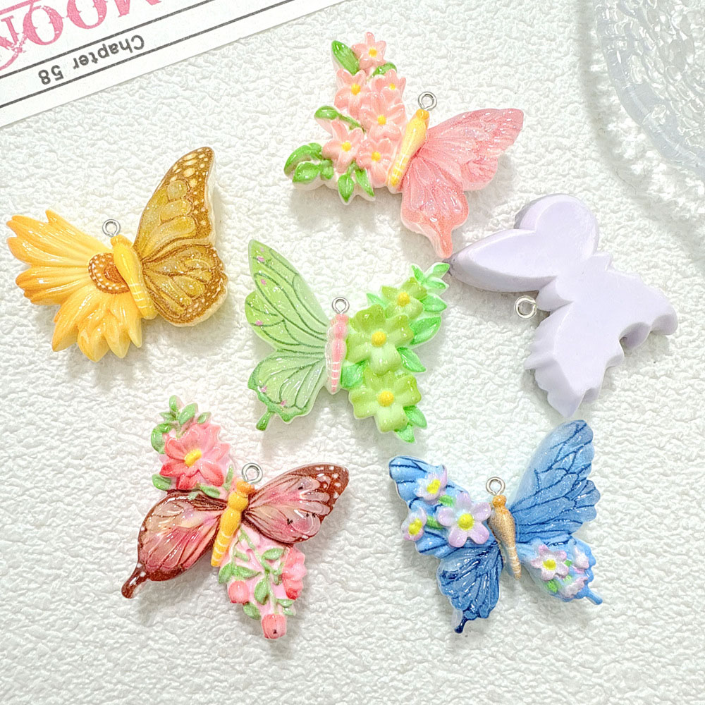 10 шт. новый кулон из смолы с  – обзор и цена Butterfly Pendant Necklace